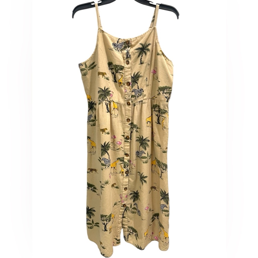 Tropical Print Beige Sundress - Picture 2 of 12